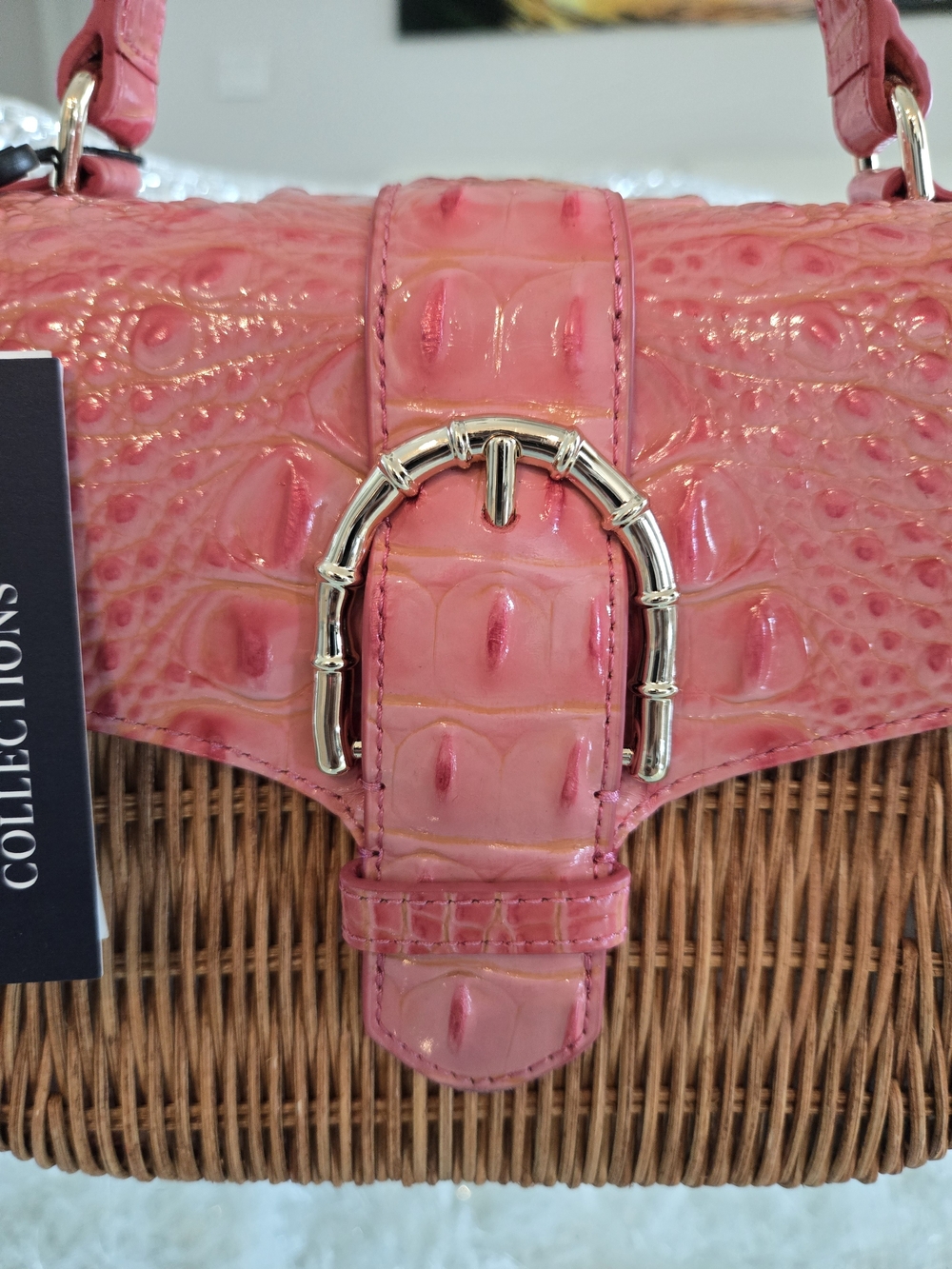Brahmin RARE Maisie Wicker Genuine Leather Satchel NWT - Picture 7 of 13
